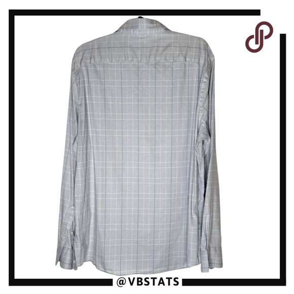 Faherty Men’s Supima Cotton Blend Long Sleeve Checked Button Up Shirt Gray XL - Picture 2 of 8
